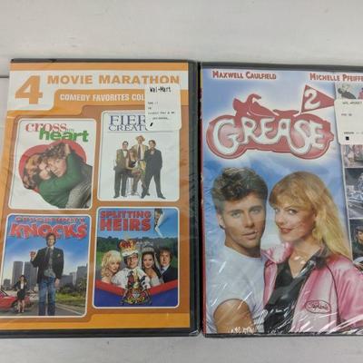 4 Comedy Movies & Grease DVD - New