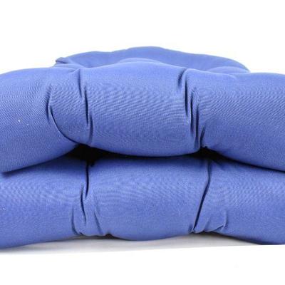 Blue 20 in. Square Plush Outdoor Chair Cushion, Set of 2 - New