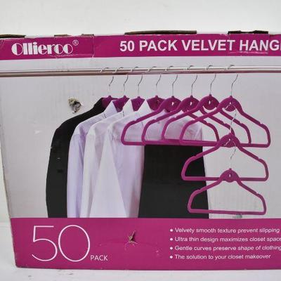 Ollieroo 50 Pack Velvet Hanger - New