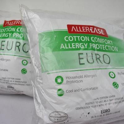 Allerease Allergy Protection Euro Pillow, Set of 2, 26