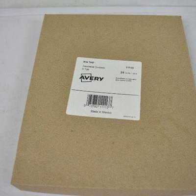 Avery Insertable Dividers 5 Tab, 24 Sets - New