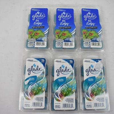 Glade Coconut/Freesi & Aruba Wave 6 Packs of Wax Cubes - New