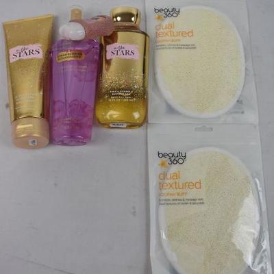 In The Stars Body Gel/Lotion/Sanitizer, Body Spray, Textured Loofah Buff - New