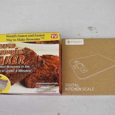 Rapid Brownie Maker & Etekcity Digital Kitchen Scale - New