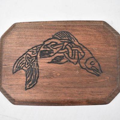 Wooden Engraved Fish Wall Decor