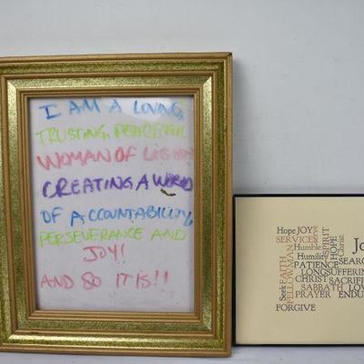 Two Frames With Inspirational Memos & Whiteboard