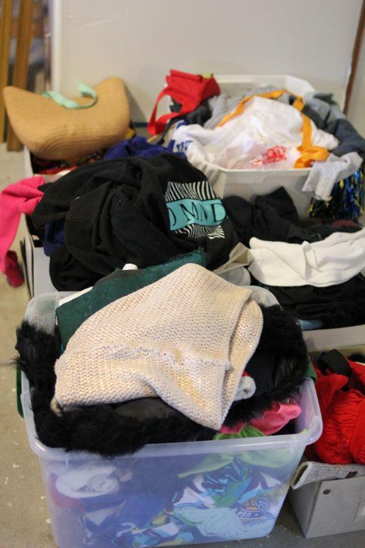 Lot 80 Bins of Clothing