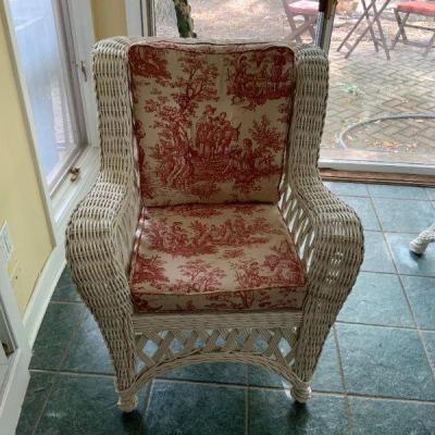 Natural Wicker Table Dining Set with 4 Chairs