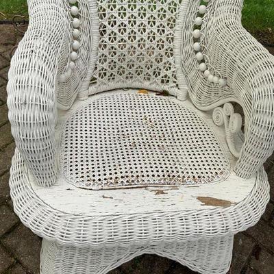 Natural Wicker Table Dining Set with 4 Chairs