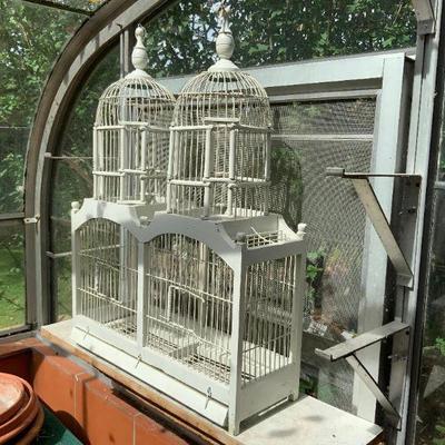 Beautiful Vintage Wooden large & small Bird Cages from North Carolina 