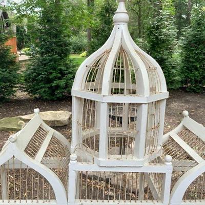 Beautiful Vintage Wooden large & small Bird Cages from North Carolina 
