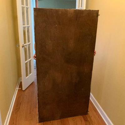 Large Vintage Mirror with beveled glass and wood boarder