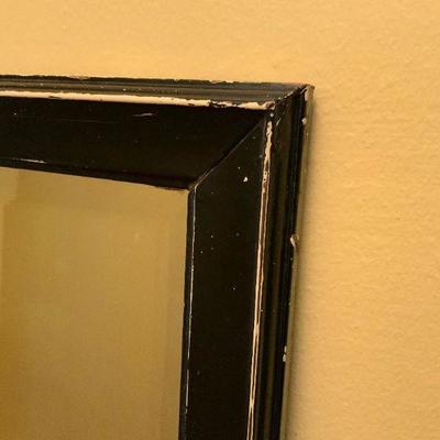 Large Vintage Mirror with beveled glass and wood boarder