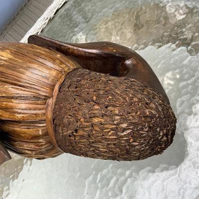 Vintage Hand Made Wood & Bristle Duck Decoration 
