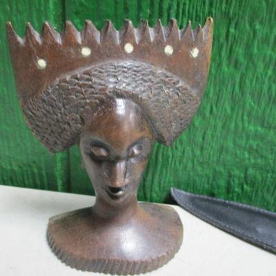 Lot 119 - Carved African Figure & Carved Knife