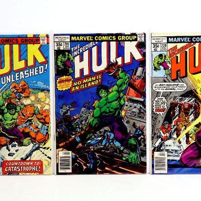 HULK #216 #219 #220 Bronze Age Comic Books Lot Marvel Comics 1977/78