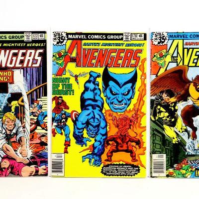 AVENGERS #177 #178 #179 Bronze Age Comic Books Set Marvel Comics 1978/79