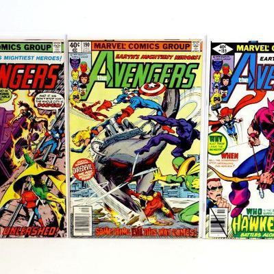 AVENGERS #189 #190 #193 Bronze Age Comic Books Set Marvel Comics 1979/80
