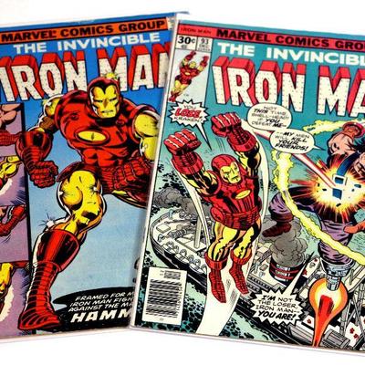 IRON MAN #93 #126 Bronze Age Comic Book Set Marvel Comics 1976-79
