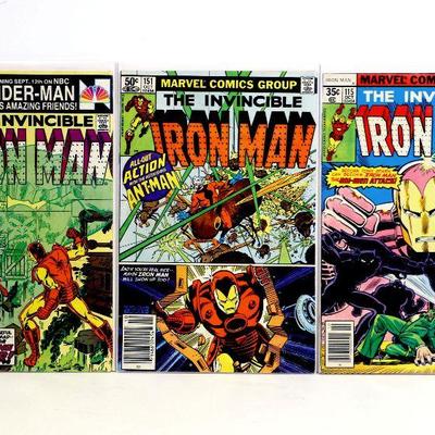 IRON MAN #115 #151 #153 Bronze Age Comic Book Set Marvel Comics 1978-81