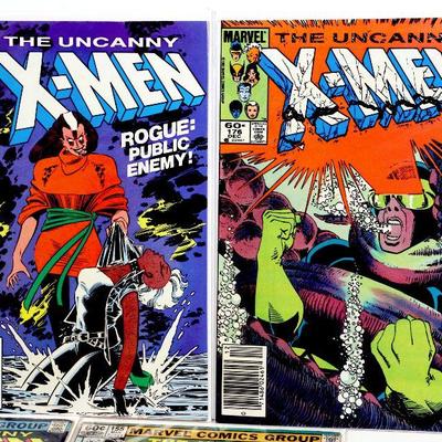 X-MEN #155 #169 #176 #185 #187 Bronze Age Comic Books Set Marvel Comics 1982-84