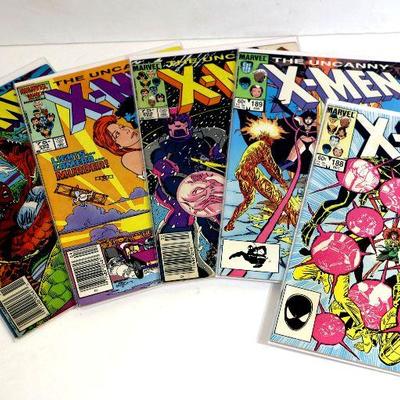X-MEN #188 #189 #202 #204 #223 Copper Age Comic Books Set Marvel Comics 1984-87