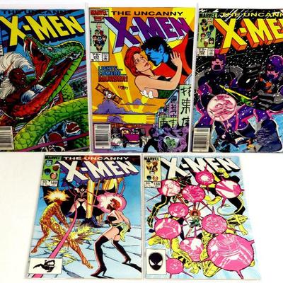 X-MEN #188 #189 #202 #204 #223 Copper Age Comic Books Set Marvel Comics 1984-87