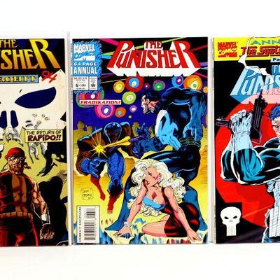 The PUNISHER Annual #15 #6 #7 Marvel Comics 1992-94 High Grade