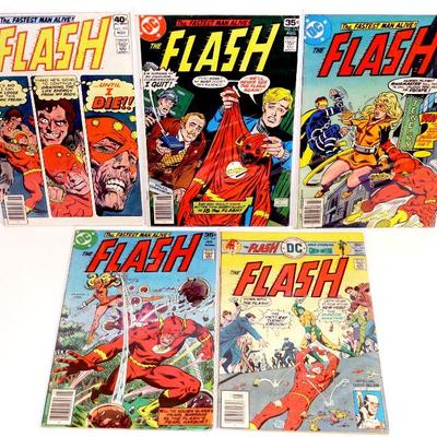 FLASH #241 #257 #263 #264 #279 Bronze Age Comic Books Set DC Comics 1976-79