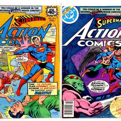 ACTION COMICS #462 469 484 489 491 492 Bronze Age SUPERMAN DC Comics 1976-79