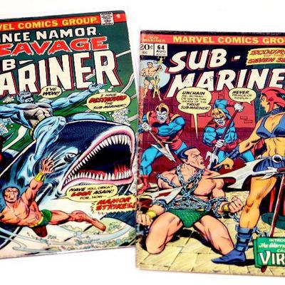 SUB-MARINER #64 #66 Bronze Age Comic Book Set Marvel Comics 1973