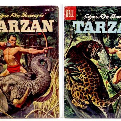 TARZAN Vol. 1 #113 #114 Edgar Rice Burroughs DELL Silver Age Comics Set 1959