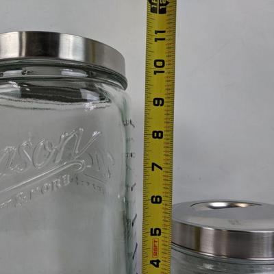 Large Mason Jar Containers Glass Set of 2