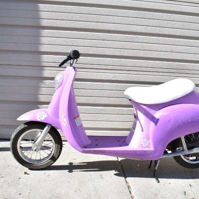Purple Razor Kids Mini Electric Moped with Charger in Storage Seat, Tested/Works