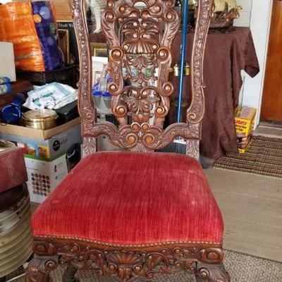 Handcarved Vintage Queens chair