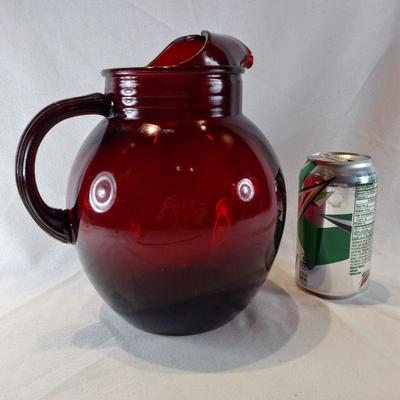 Ruby Red Glass Pitcher