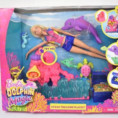 Barbie Dolphin Magic Ocean Treasure Playset - New, Damaged Box |  EstateSales.org