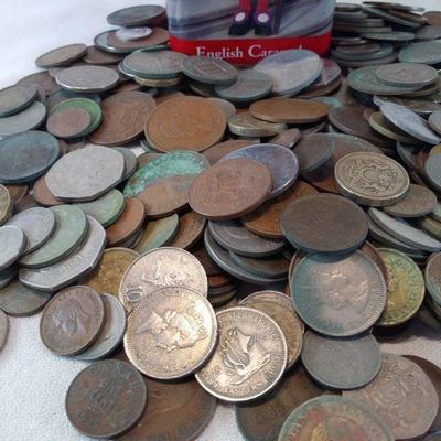 Tin Full of Foreign Coins