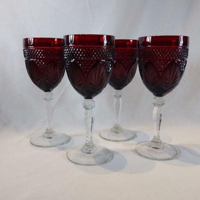 Ruby Glass Goblet Wine Glasses