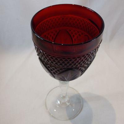 Ruby Glass Goblet Wine Glasses