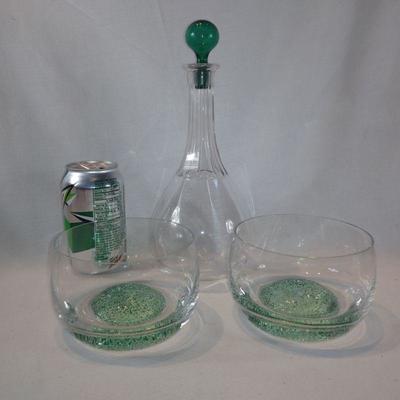 Green Accent Crystal Pieces