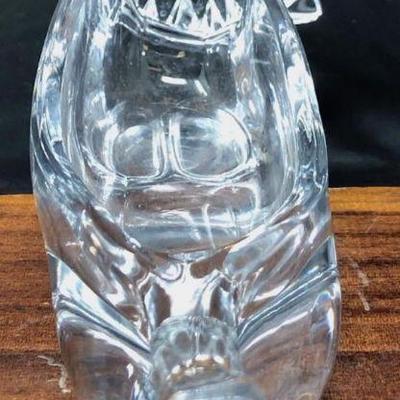 Vintage Art Glass Decor  Lion Bowl