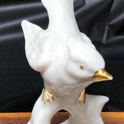Sandizell White, Gold Bird on Ledge Figurine