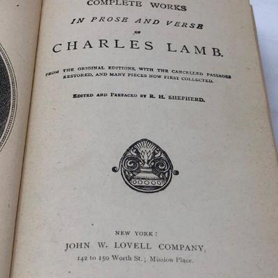 1874 edition of C. Lamb's Complete Works