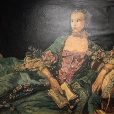 SIGNED Painting 19th Century Woman in Repose