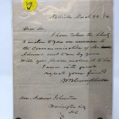 General William Bowen Campbell Civil War Letter