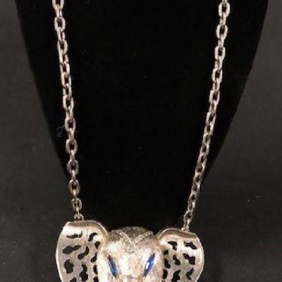 Funky & Fun Elephant Face on Heavy Chain Necklace