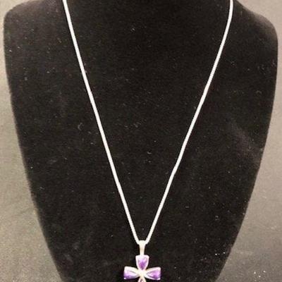 Sterling Silver and Semi Precious Stone Cross with