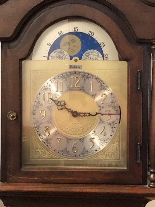 Stately Bulova Grandmother Clock | EstateSales.org