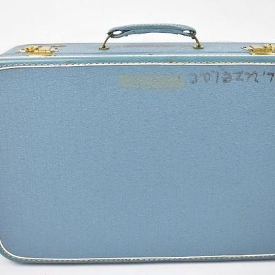 Vintage Blue Hardside Monarch Suitcase